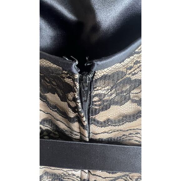 VTG 90s JESSICA MCCLINTOCK GUNNE SAX Dress Strapless Black Lace Overlay Mini Sm - Picture 8 of 12